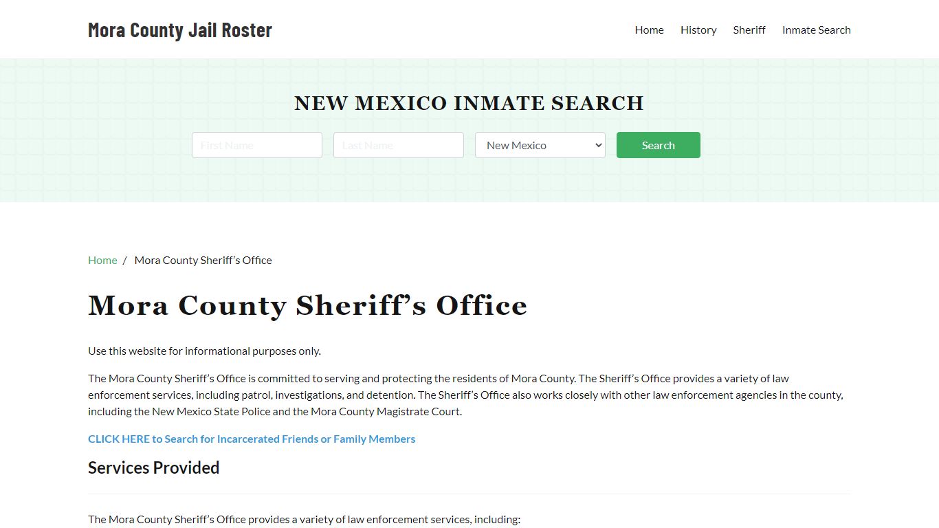 Mora County Sheriff Office, NM, Arrest Warrants Search