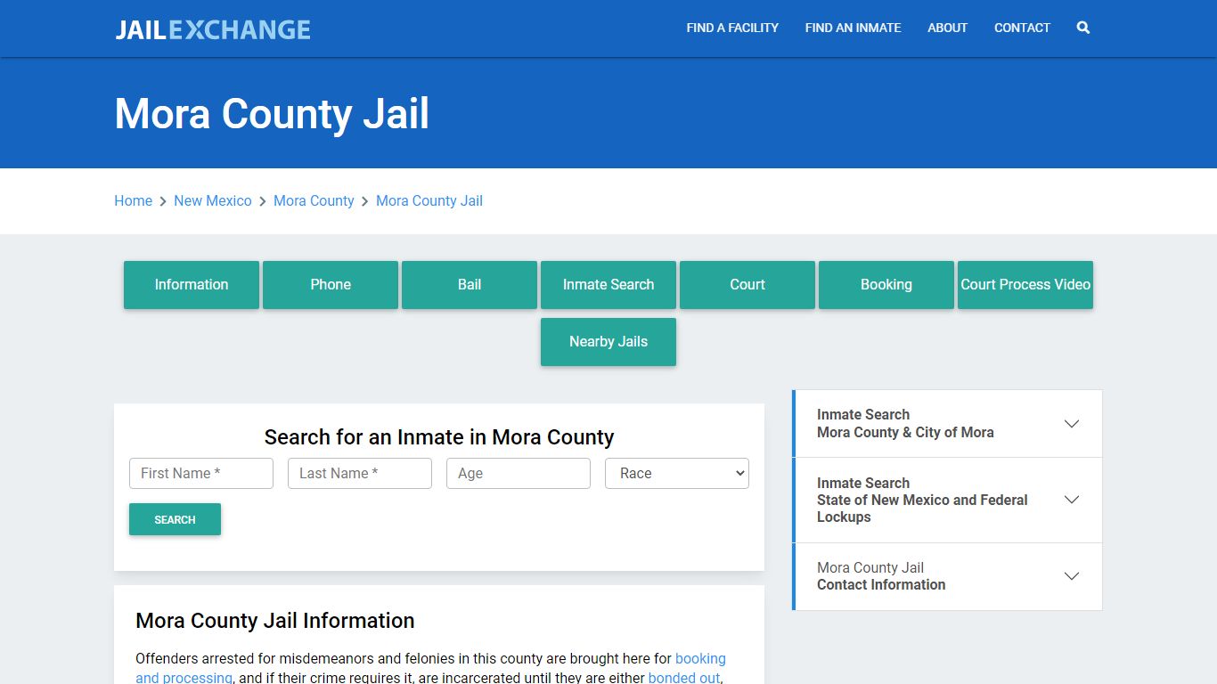 Mora County Jail Roster Lookup, NM, Inmate Search - Jail Exchange