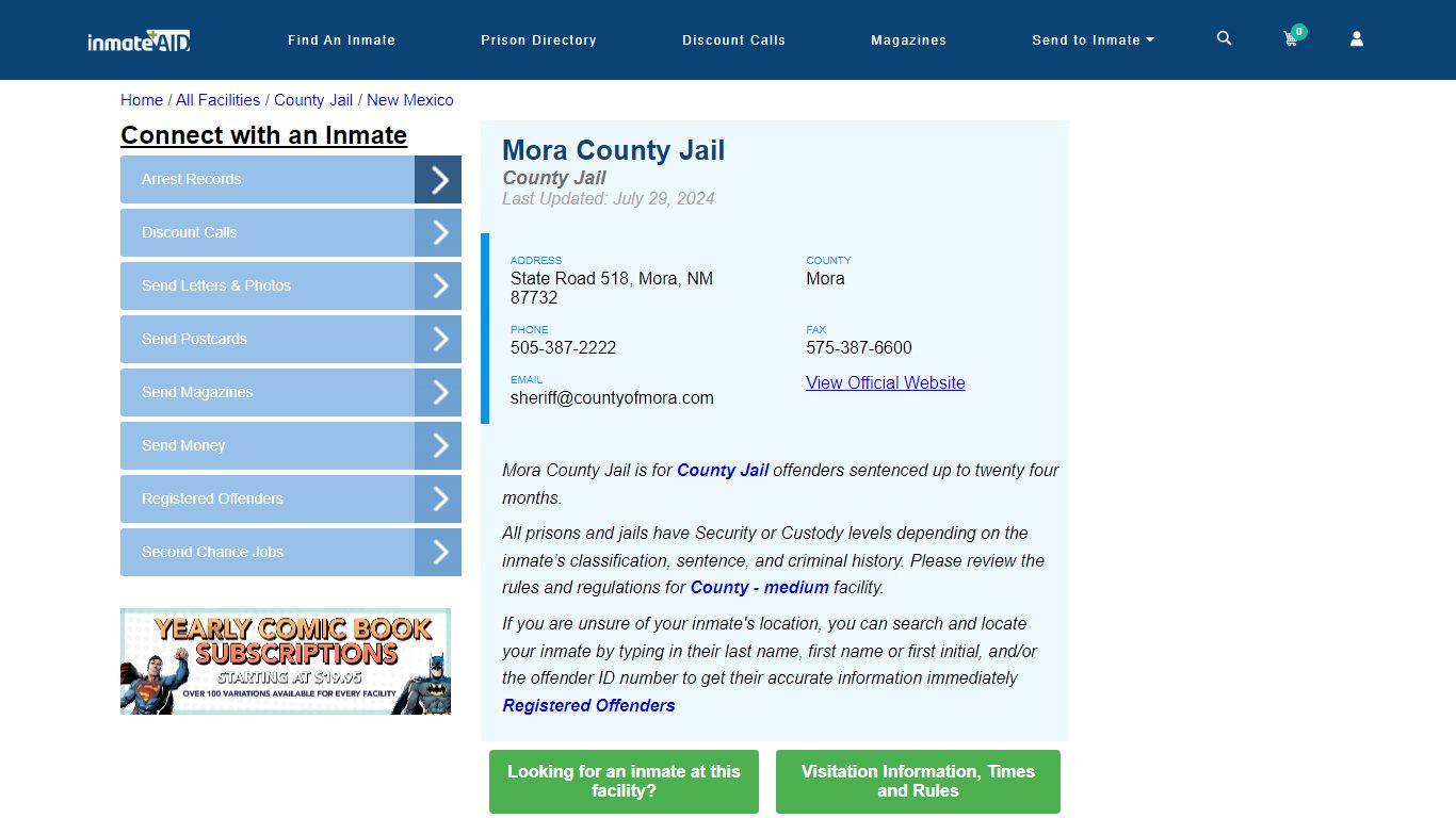 Mora County Jail - Inmate Locator